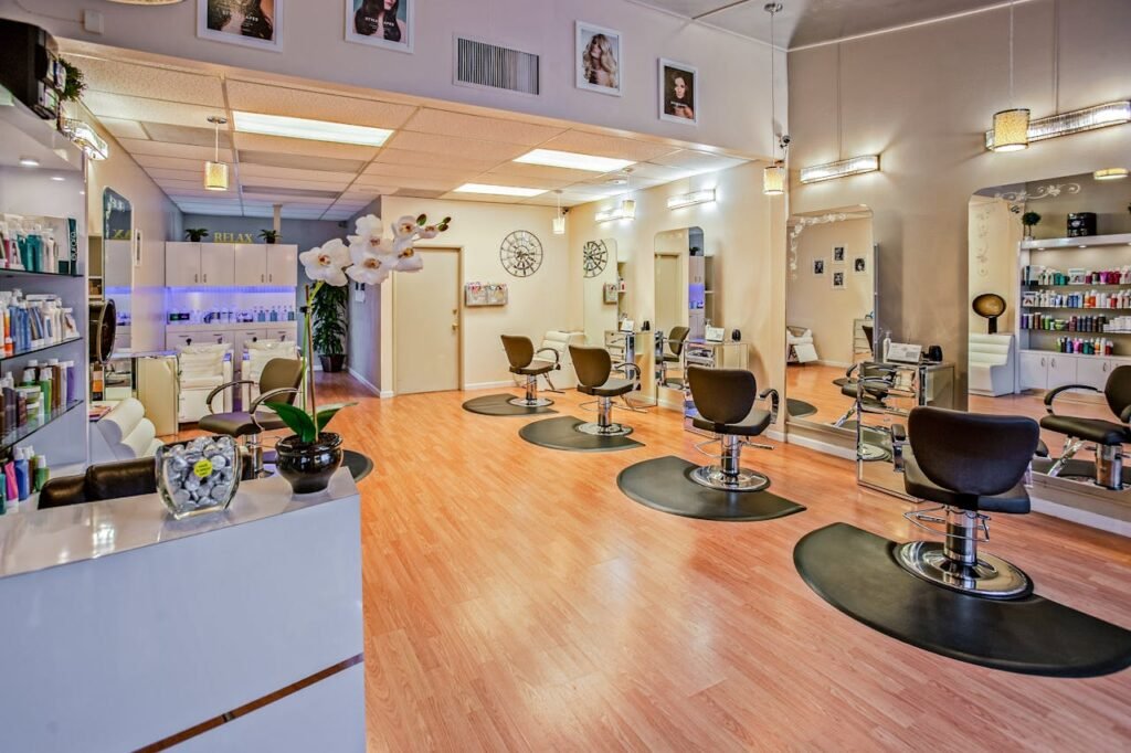 Mastering the First Impression: Your intriguing post title goes here Spacious and stylish hair salon interior in Del Mar, CA showcasing chic design.